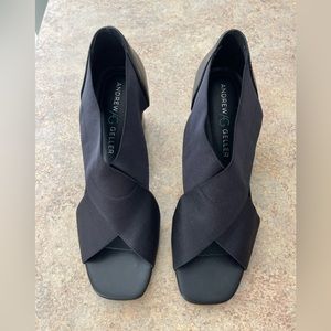 NEW Andrew Geller Black Open Toe Heels size 8.5